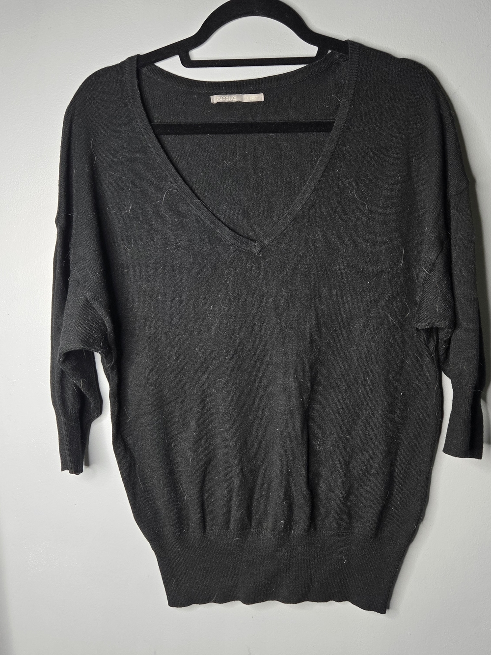 Rubbish Black V-Neck Lightweight Knit Sweater - Picture 1 of 4